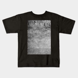 Egyptian Hieroglyphs Written In Stone Black And White Kids T-Shirt